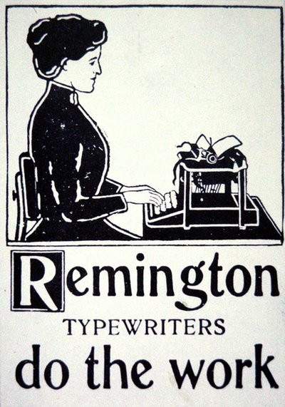 Anúncio para máquinas de escrever Remington de School American