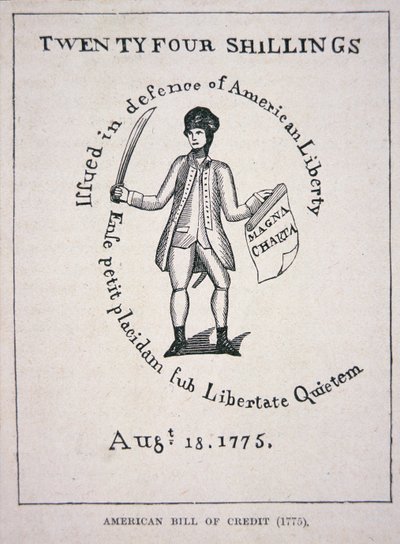 Nota de Crédito Americana para vinte e quatro xelins de School American