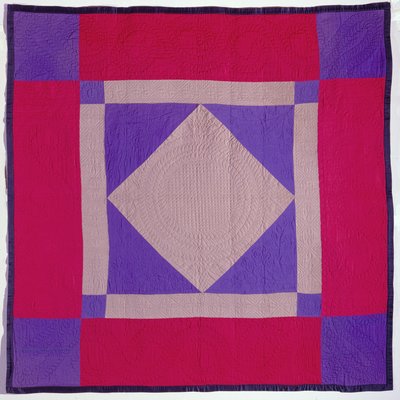 Colcha Amish, finais do século XIX-início do século XX (lã, algodão e acolchoado) de School American