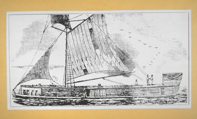 Barco Mississippi Keel (gravura) de School American