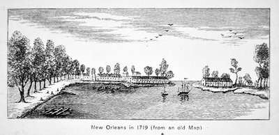 Nova Orleans em 1719 (litho) de School American