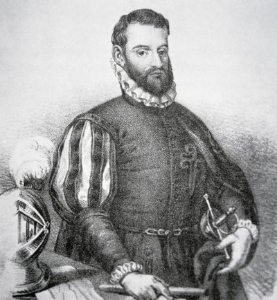Pedro Menendez de Aviles (litho) de School American