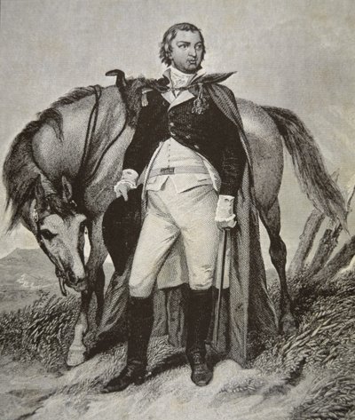 Retrato de Nathanael Greene (litho) de School American