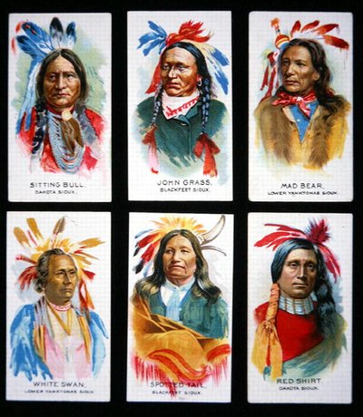 Seis Líderes Sioux Notáveis (cor litho) de School American