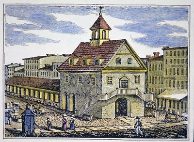 The Old Court House of Philidephia (cor litho) de School American