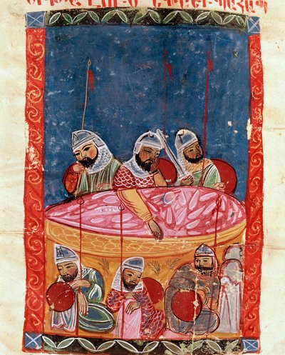 Guardas no túmulo de cristo (miniatura de School Armenian