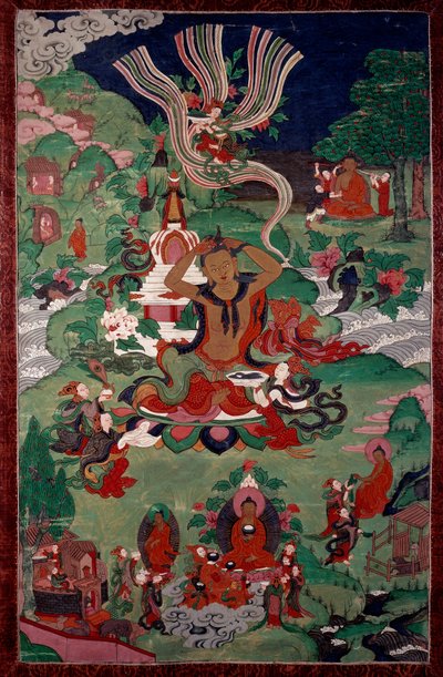 Episódio da vida de Buda: corte de cabelo. Tapeçaria. Paris, Museu Guimet, Museu Nacional de Artes Asiáticas de School Asian