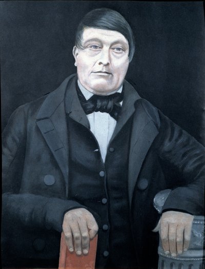 Retrato em estanho de Rhyd-y-Car ou Colliers Row, meados do final do século XIX (pintura a óleo) de School British