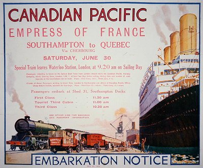 Cartaz "Imperatriz da França" do Pacífico Canadense de School Canadian