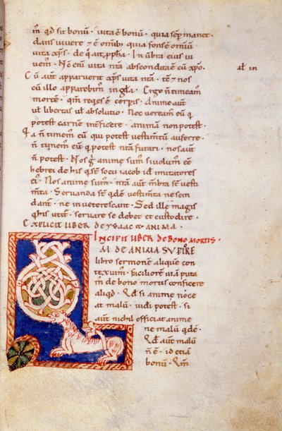 Página do Antigo Testamento em miniatura. Século XIII. Era Carolíngia. Biblioteca Trivulziana, Milão. de School Carolingian