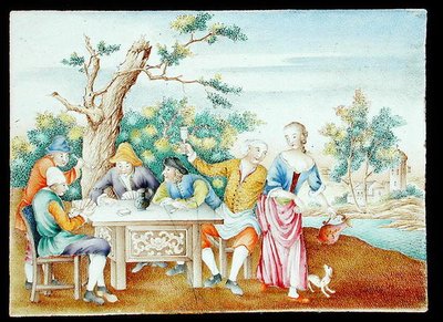 Uma placa de rosa familiar, c.1740 (esmalte) de School Chinese
