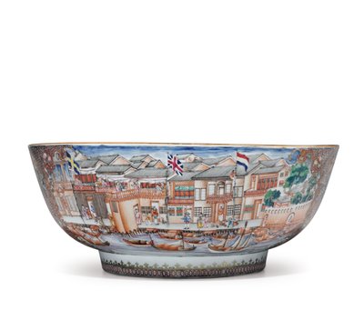 Uma tigela grande de Hong, c.1785 (cerâmica) de School Chinese