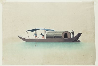 Barco com três barqueiros (pintura) de School Chinese