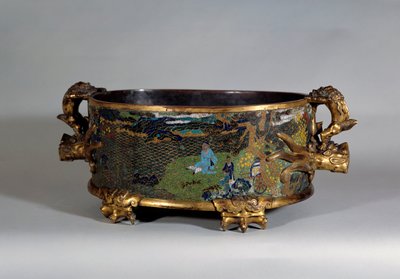 Arte chinesa: cache de pote em cloisonne e-mail. Paris do século XVI, artes decorativas de School Chinese