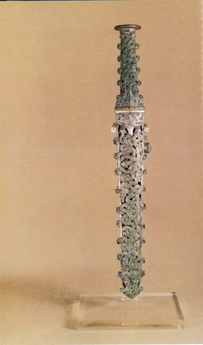 Punhal e bainha, Estados Combatentes (bronze cobre prateado) de School Chinese