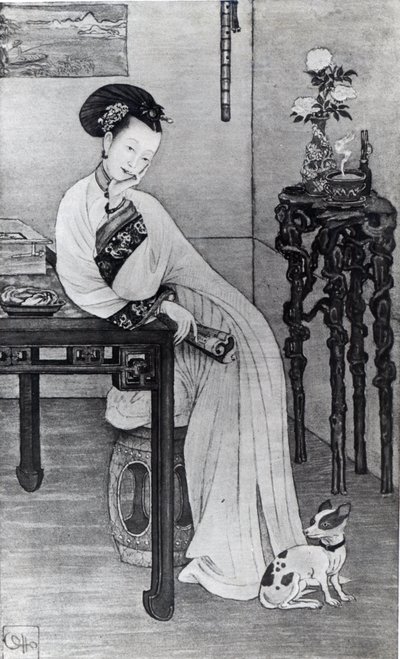 Imperatriz Dowager Cixi (litho) de School Chinese