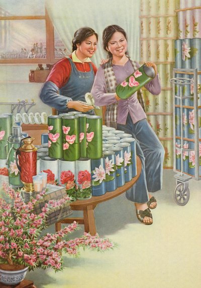 "Flores da amizade", cartaz de propaganda da Revolução Cultural Chinesa de School Chinese