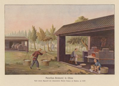 Fabrico de porcelana na China (litografia a cores) de School Chinese