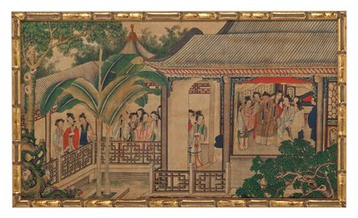 Uma das vinte e quatro cenas de Dream of the Red Chamber de School Chinese
