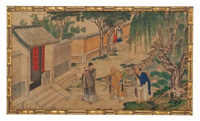 Uma das vinte e quatro cenas de Dream of the Red Chamber de School Chinese