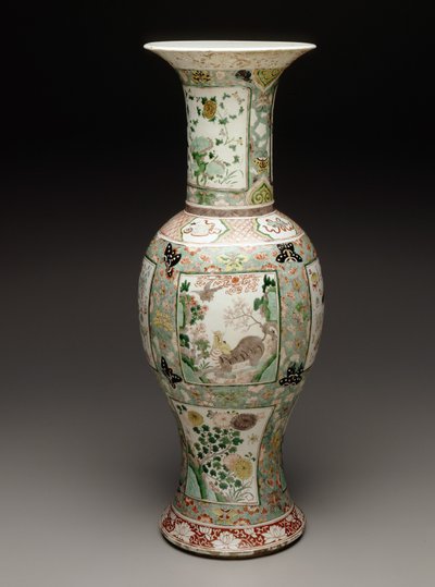 Vaso, c.1700 (porcelana e esmalte) de School Chinese