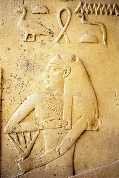 Antigo Egipto, Escultura mural/pintura, Capela de Ihy, Ihy, Saqqara (foto) de School Egyptian