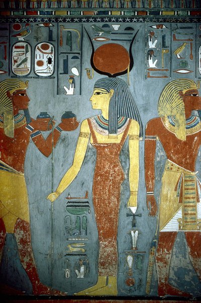 Luxor, Tebas: Vale dos Reis, túmulo de Horemheb (-1343 - -1314), faraó egípcio, no qual aparece a deusa Ísis. de School Egyptian