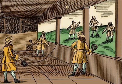 Um jogo de ténis, de "Orbis Pictus" de John Amos de School English