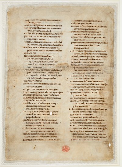Fragmento bíblico do Livro dos Reis (a "folha Greenwell" da "Ceolfrith ou Ceolfrid Bible") (tinta sobre pergaminho) de School English