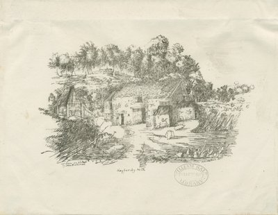 Biddulph - Knypersley Mill: litografia (vignetted), [c 1826] (imprimir) de School English