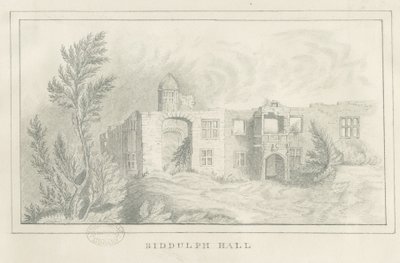 Biddulph Hall (antigo): desenho a lápis, nd [ 1830] (desenho) de School English