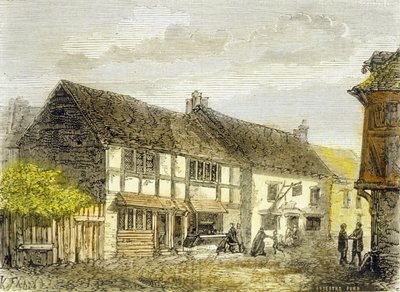 Local de nascimento de William Shakespeare (gravura a cores) de School English