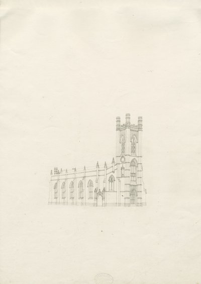 Burton-upon-Trent - Igreja da Santíssima Trindade: desenho, nd [ 1820] (desenho) de School English