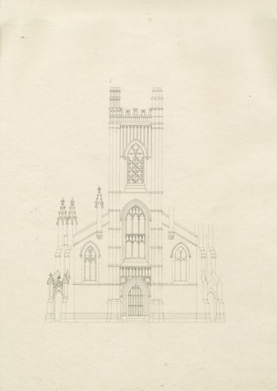 Burton-upon-Trent - Igreja da Santíssima Trindade: desenho, nd [?1820s] (desenho) de School English