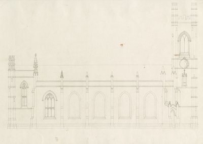 Burton-upon-Trent - Igreja da Santíssima Trindade: desenho, nd [?1820s] (desenho) de School English