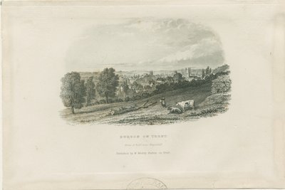 Burton-upon-Trent Bridge and Town: gravação em aço, nd [?19 cent] (imprimir) de School English