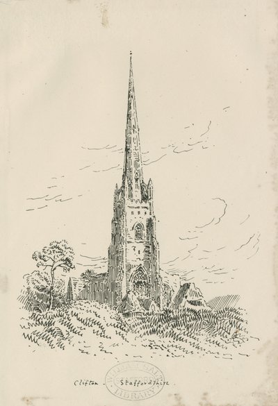 Igreja Clifton Campville: litografia, nd [?c 1870] (imprimir) de School English