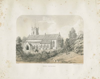 Igreja Colwich: litografia colorida de School English