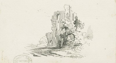 Croxden Abbey: desenho a caneta e tinta, nd [?séc. XIX] (desenho) de School English