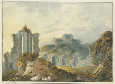Abadia de Croxden: pintura a aguarela de School English