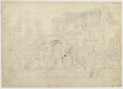 Dudley Castle - o Barbican: desenho a lápis, sd [ Séc. 19] (desenho) de School English