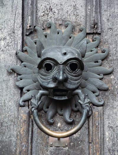 Durham Cathedral Sanctuary Knocker, cópia do original em bronze do século 12 (foto) de School English