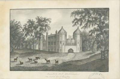 Forton - Aqualate Hall: desenho a lápis, sd [séc. XIX] (desenho) de School English