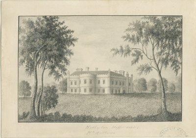 Hatherton Hall: desenho a lápis, nd [c 1860] (desenho) de School English