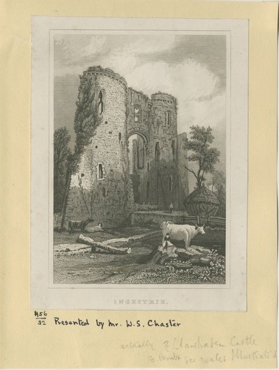 Ingestre - Castelo: gravura em aço, nd [?19 cent] (estampado) de School English
