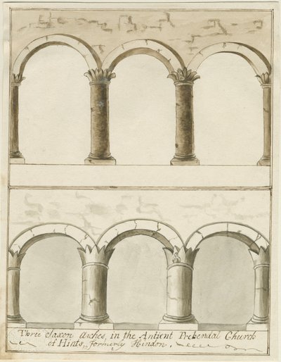 Interior da Igreja Hints: desenho a caneta e tinta, sd [c 1750] (desenho) de School English