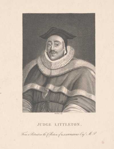 Juiz Littleton, gravada por C. M. Dien (gravura) de School English