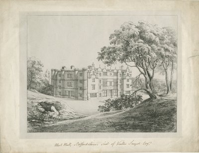 Keele Hall: litografia, nd [?18 cent] (estampado) de School English