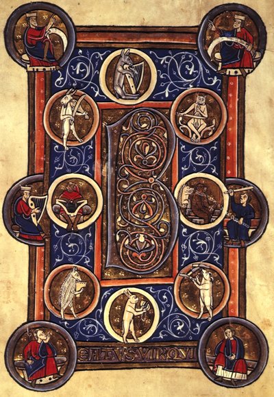 Lansdowne 420 fol.12v Salmo I com 