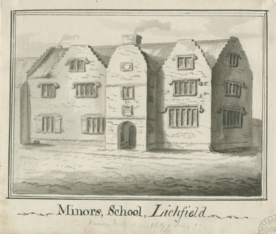 Lichfield - Escola de Menores: desenho sépia wash, nd [?18 cent] (desenho) de School English